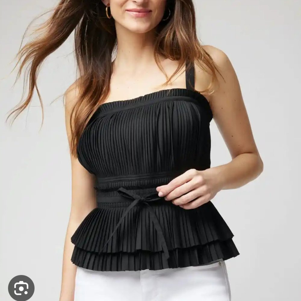 nwt WHITE HOUSE BLACK MARKET pleated poplin bustier 6 8